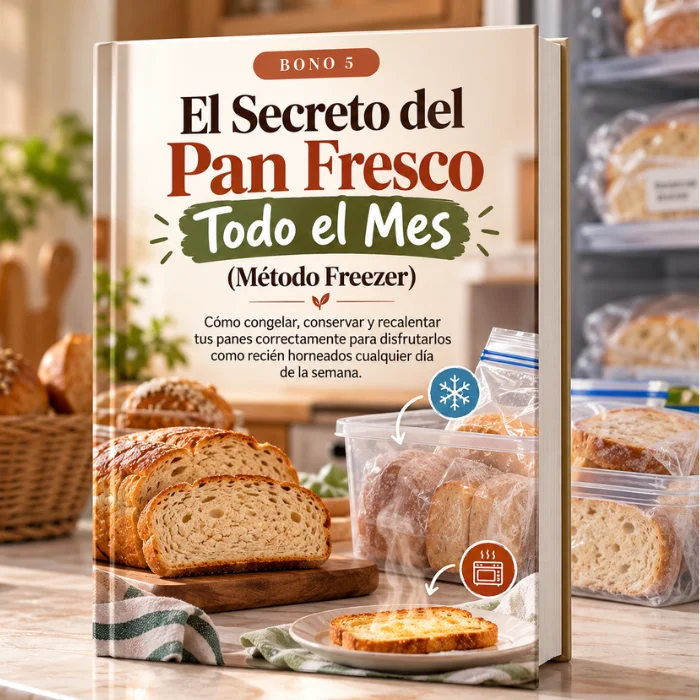Mockup del Bono 5: El secreto del pan fresco todo el mes – Método freezer