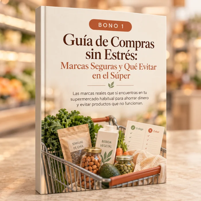 Mockup del Bono 1: Guía de compras sin estrés: marcas seguras y qué evitar en el súper