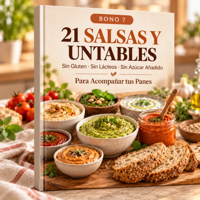 Mockup del Bono 7: 21 salsas y untables para acompañar tus panes